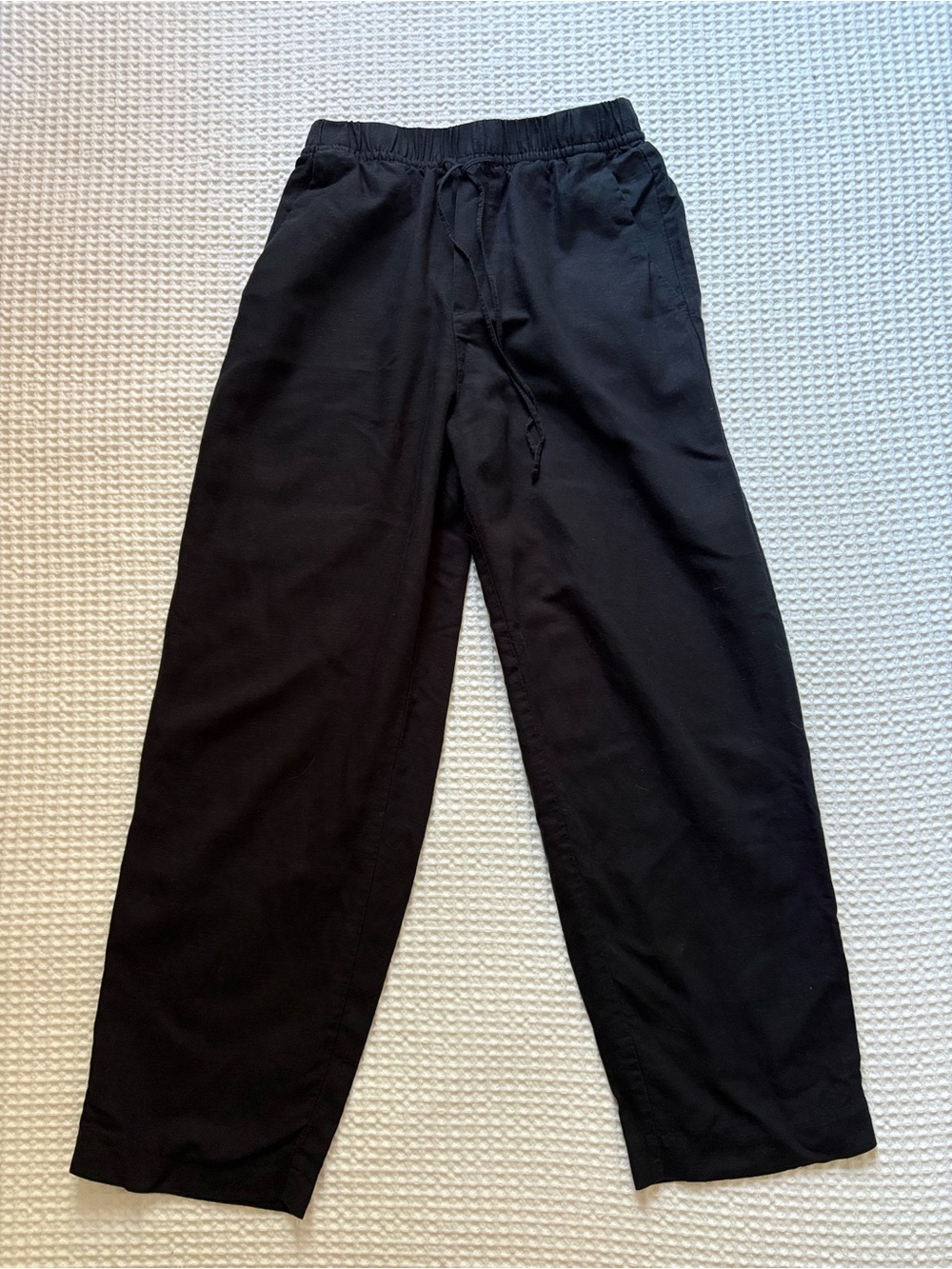 H&M Black Cropped Drawstring Women's Pants